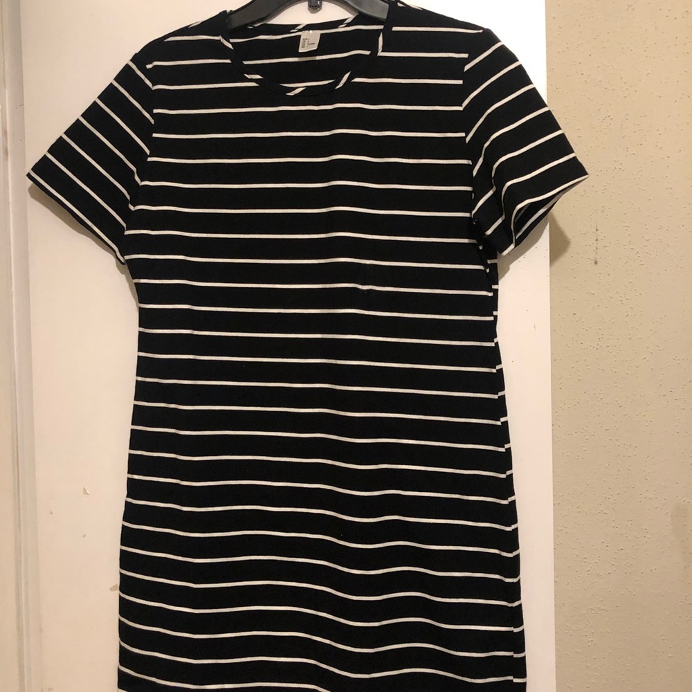 Ladies black and white Striped shirt